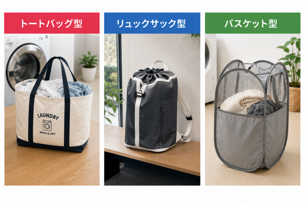 タイプ別ランドリーバッグのイメージ
